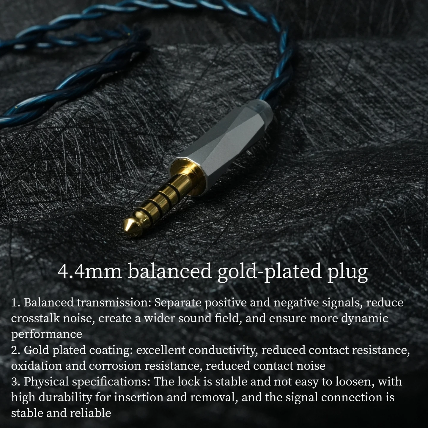 ZiSin-85 2-Kern-Upgrade-Kabel 4,4mm Dual 3,5/MMCX/QDC/0,78 2PIN-Schnittstelle für TANGZU FUDU MOONDROP – Detail 7