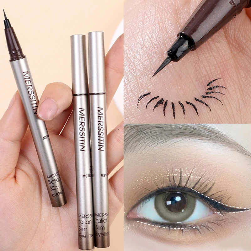 3Colors Liquid Eyeliner Matte 0.05MM Ultra Thin Head Waterproof Lying Silkworm Eyeliner Eye Shadow Pencil Eye Cosmetics Make-up