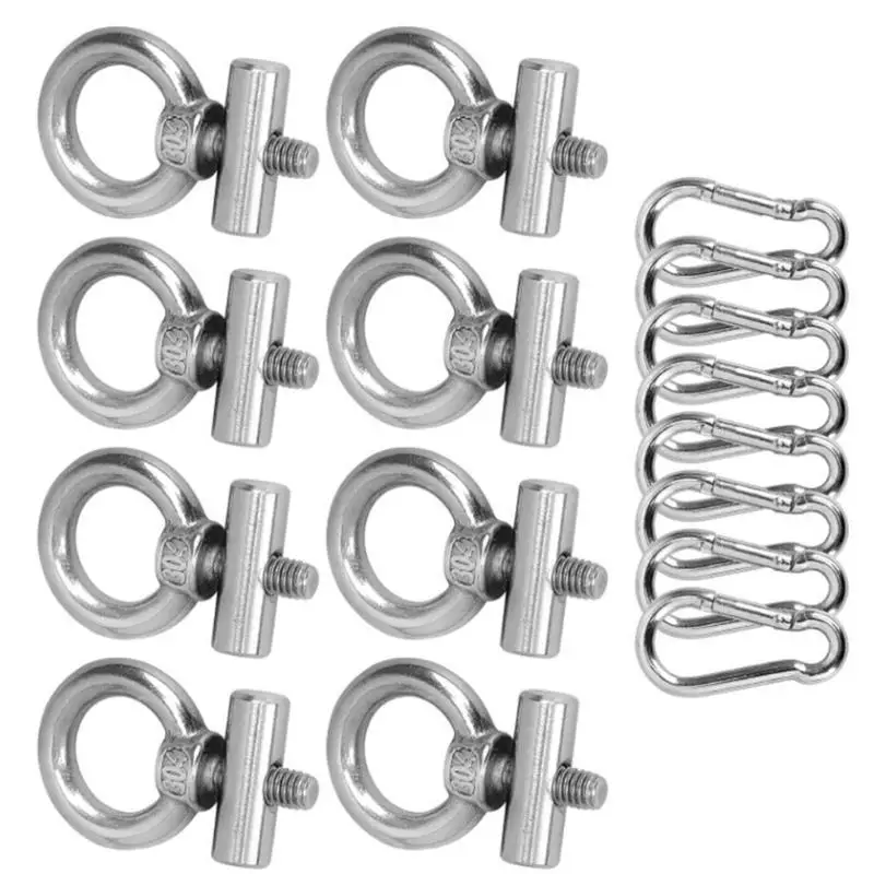 31BC Stainless Steel Awning Stoppers Kayaks Track Mount Tie Down with Carabiner