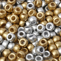 100pcs Gold Color Silver Color 6x9mm Pony Beads Acrylic Loose Beads Diy Craft Jewelry Bracelets Making Hair Supplies