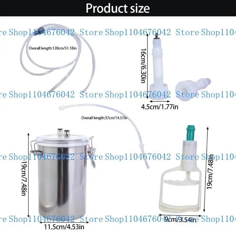 5asd Portable Goat Milking Machine Breast Pumps Hand Vacuum Plastic Sheep Equipment for Small Farm Operations