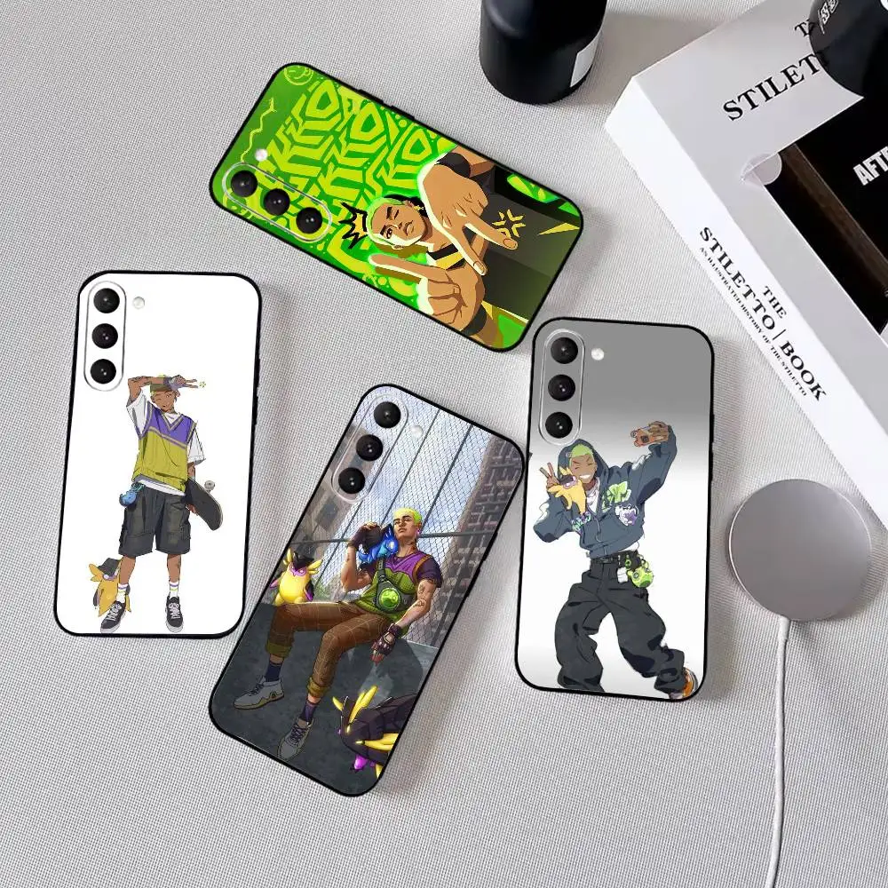 

V-Valorant Gekko Painting Phone Case Black Silicone Soft For Samsung Galaxy A73,A72,A71,A70,A53,A52,A51