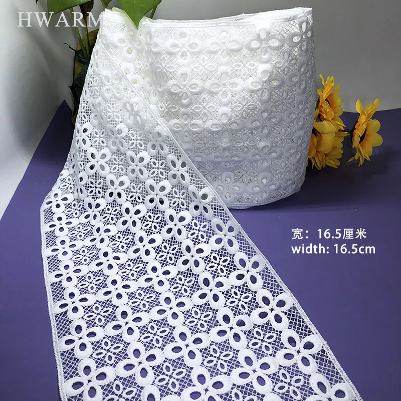 5yard Sewing Trimming Lace Fabric Milk Silk Non Elastic Embroidery Diy Beautiful Unilateral Skirt Clothing Curtain Accessories
