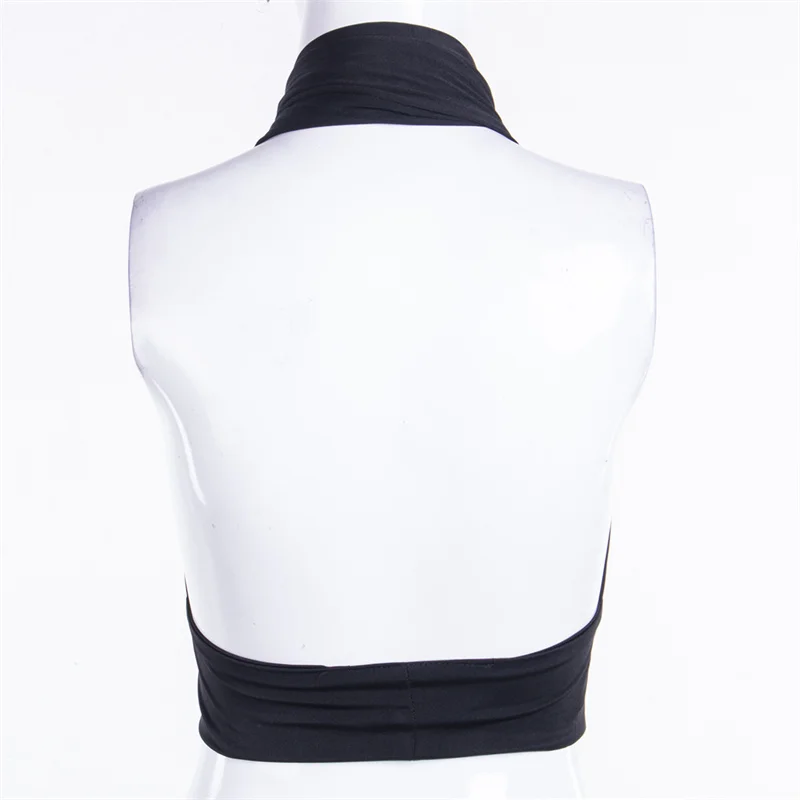 Women\'s Y2K Criss Cross Bustier Halter Sleeveless Wrap Front Sexy Backless Cami Crop Top Slim Fit Crop Tank Tops Streetwear