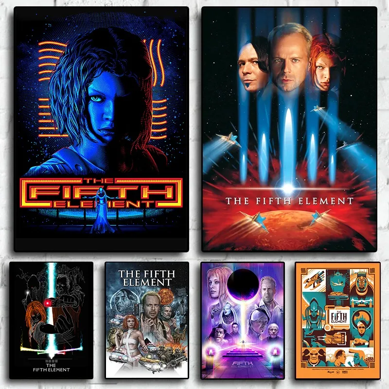 Película clásica de ciencia ficción_El quinto elemento, cubierta alternativa, póster, película de acción, lienzo, imagen, pared, sala de estar, decoración del hogar, regalo para seguidores