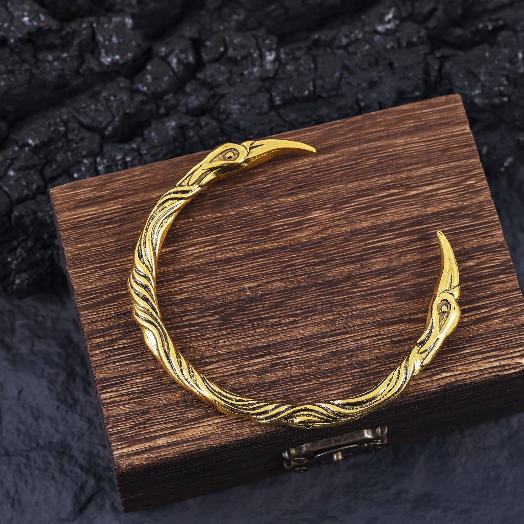Men's Punk-Style Eagle Claw Bracelet – Tri-Colour Open-Faced Bracelet with Nordic Retro Twisted Pattern – Street Style