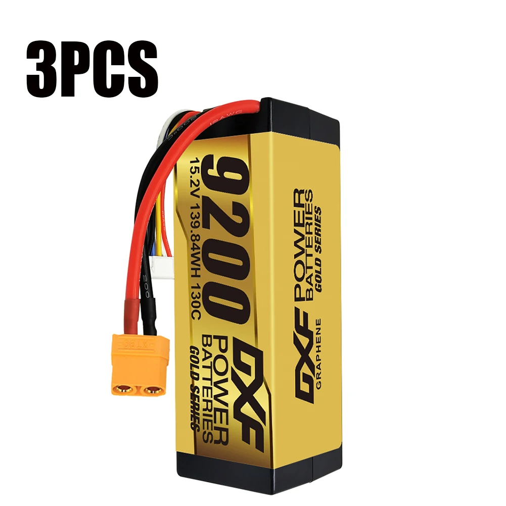 DXF Grafeen Lipo 4S 9200mAh 130C 15.2V Batterij Gouden Versie Racing Series HardCase voor RC Auto Vrachtwagen Evader BX Truggy 1/8 Buggy