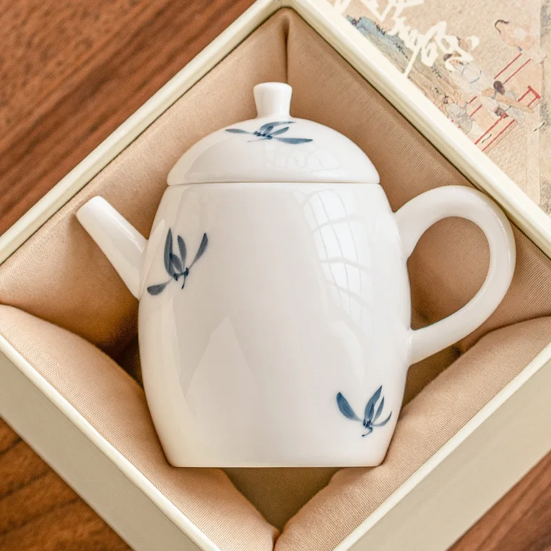 Hand-painted Butterfly Orchid Pear Shaped Pot Small Capacity Teapot Tea Ceramic Tea Tasting Kung Fu Tea Set Mini Pot