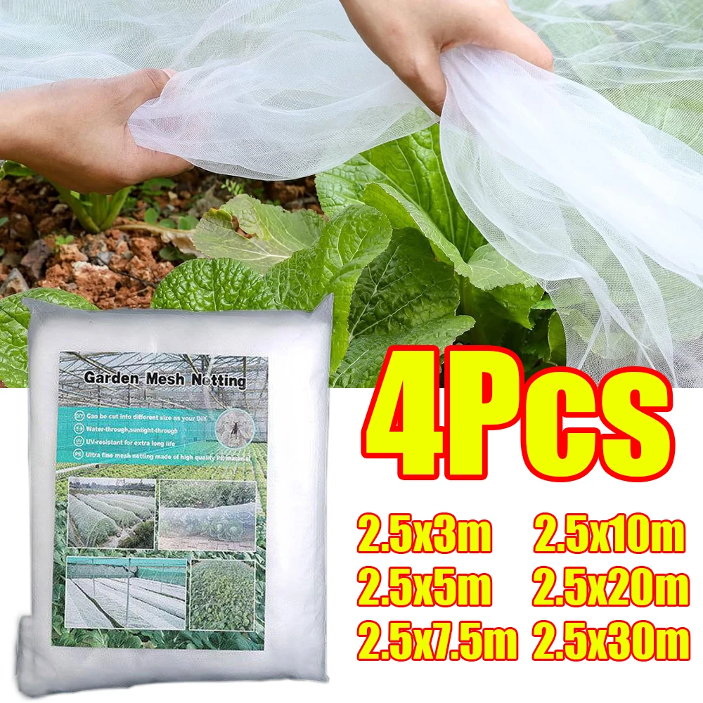 1-4 Piezas Malla Antimosquitos de 60 Hilos para Protección de Vegetales, Malla Fina para Cubrir Plantas y Arbustos, Herramientas de Jardinería