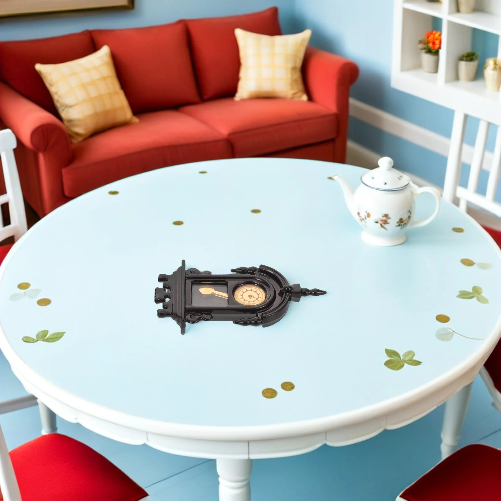 2 Pcs Miniature Wall Clock Dollhouse Furniture Accessories Decoration Decorative