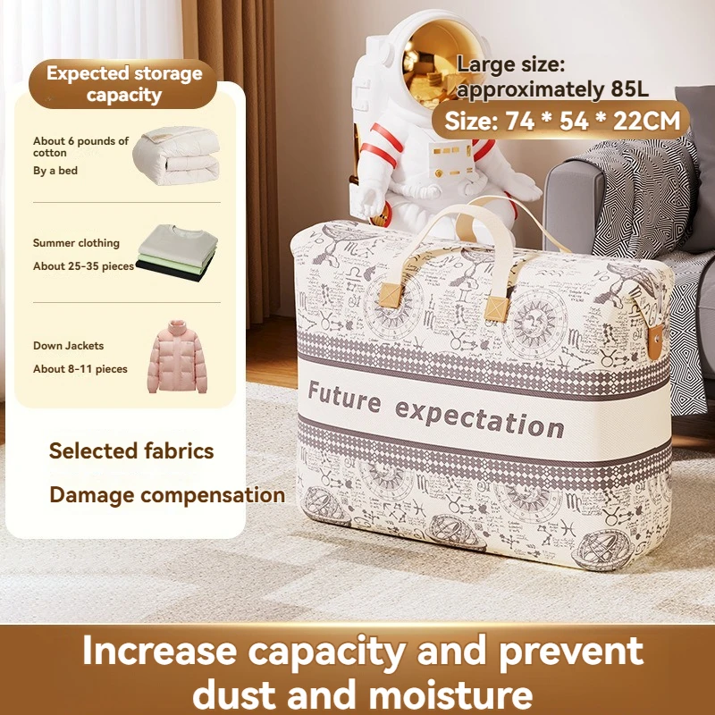 حقيبة تخزين اللحاف ذات سعة كبيرة للاستخدام المنزلي، مقاومة للماء والرطوبة، حقيبة تعبئة متحركة، منظم الأمتعة