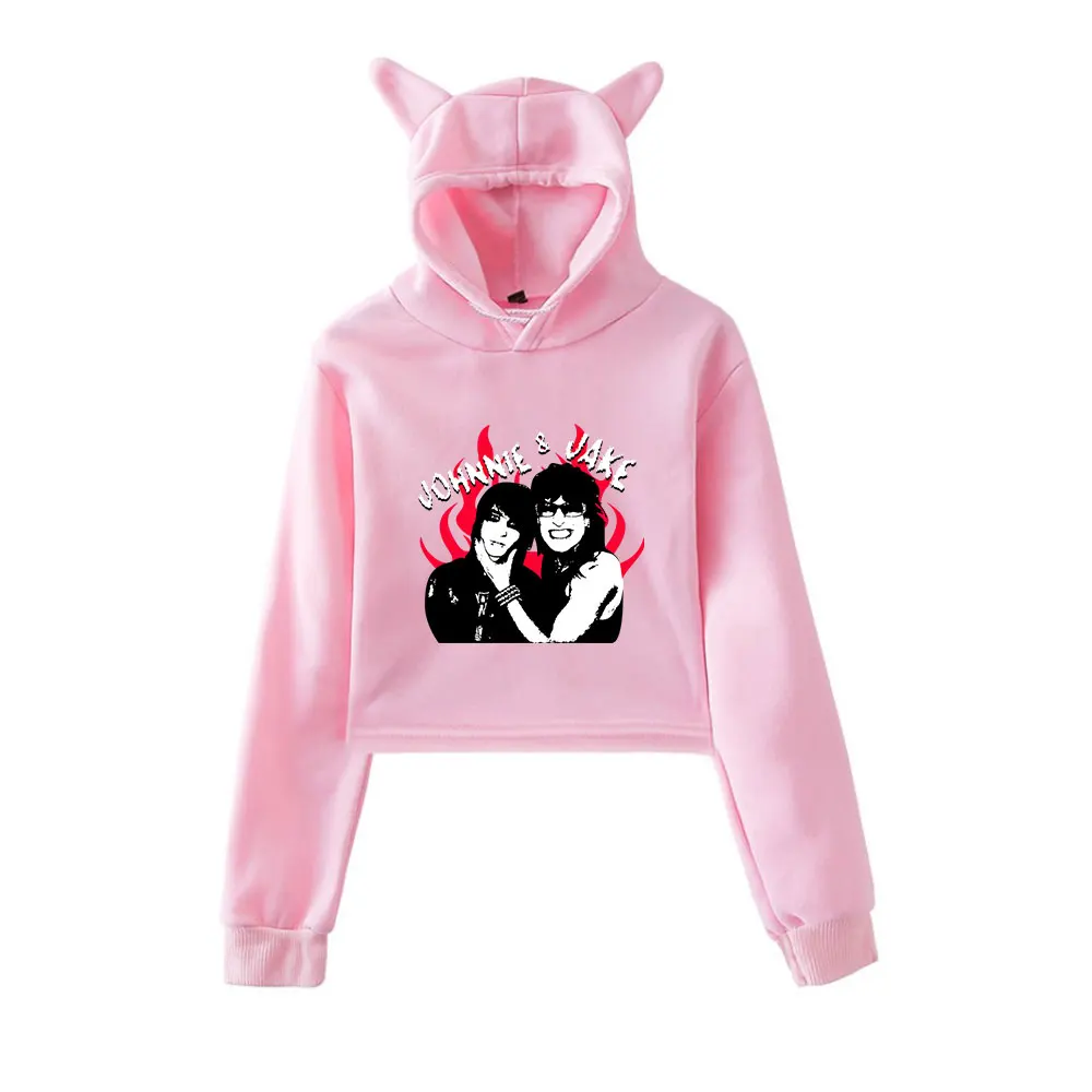 Jake Webber Jake & Johnnie Vintage 90s Streetwear logo Hoodie Merch Hoodies Sweatshirts for Girls Cat Ear Crop
