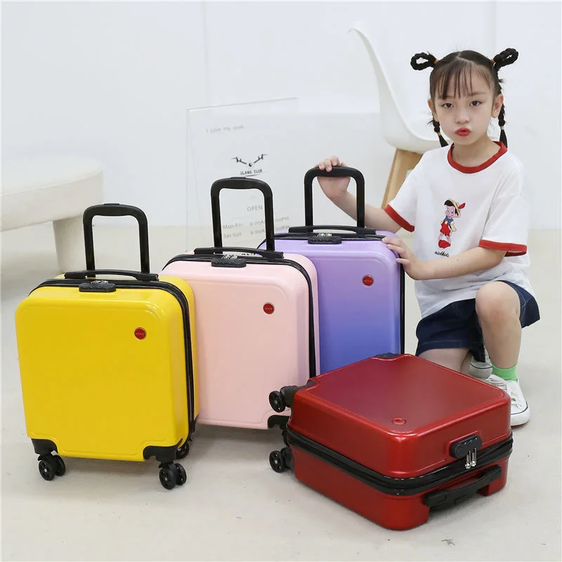 18 Inch Children's Travel Suitcase Small Mini Portable Boarding Suitcase Student Password Trolley Case Rolling Luggage Bag Box