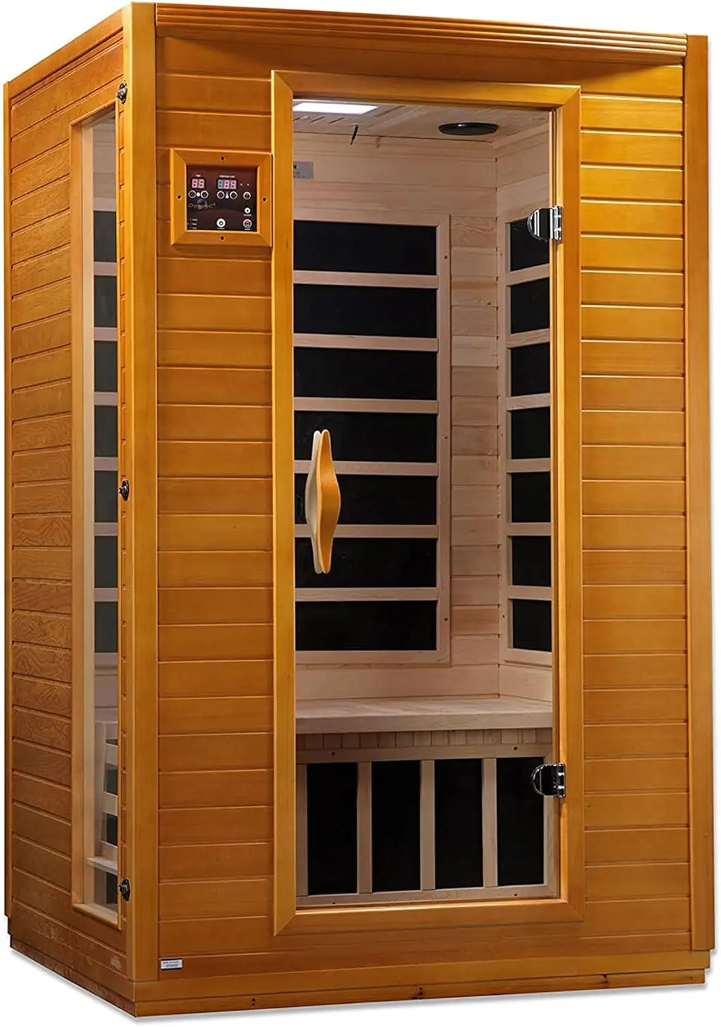 Sauna infrarroja distante EMF baja para 2 personas con terapia de luz roja y parlantes Bluetooth | Sauna personal de calor seco para interiores para