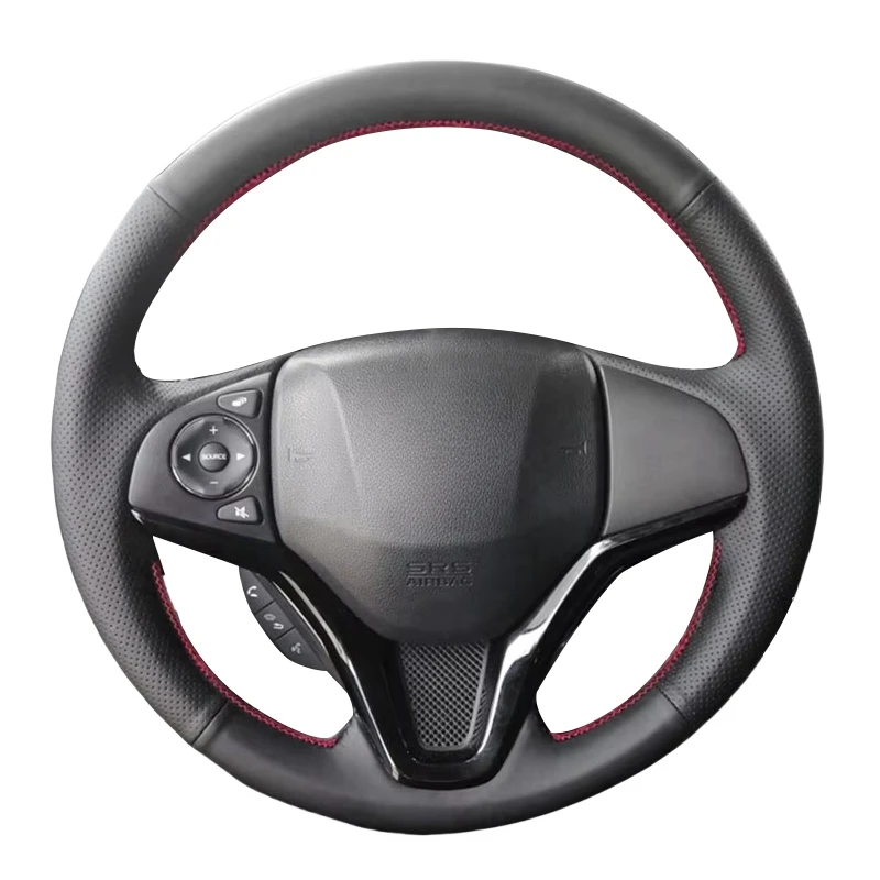 Trenzas en el volante para Honda Fit City Jazz 2014 2015 HRV HR-V 2016 Vezel 2015-2017 XRV cubierta de cuero para volante de coche