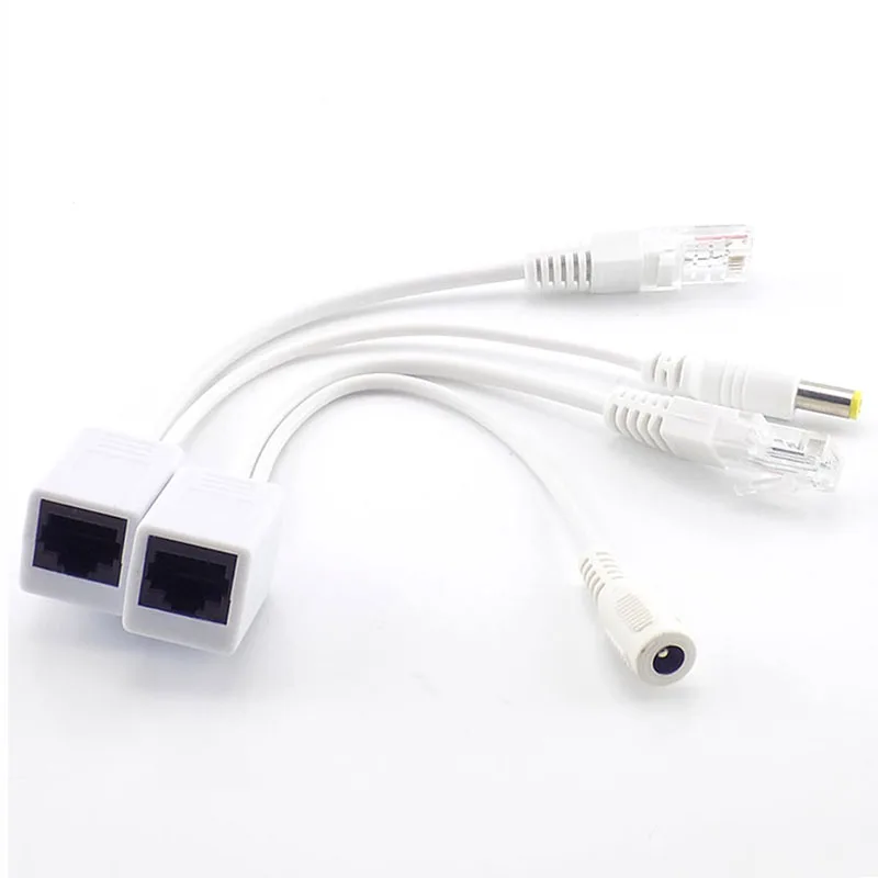 10Pair 12V Poe Adapter Cable Rj45 Poe Splitter Injector Kit Power Supply cable Separator Combiner Cctv Accessories C6