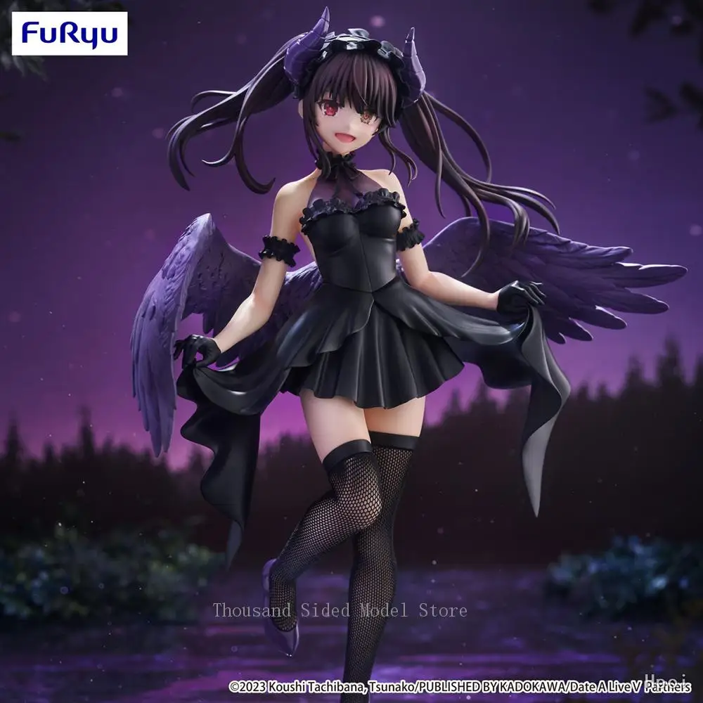 

Original FuRyu BiCute Dark Figure Date A Live V Tokisaki Kurumi Little Devil Kawaii Doll Anime PVC Model Toys 23CM