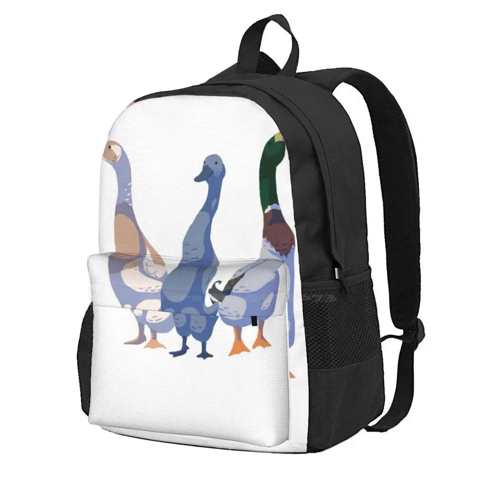 Runner Duck Trio Hot Sale Schoolbag Backpack Fashion Bags Funny Duck Runner Ducks Indian Runner Duck Three Ducks Waterfowl Farm