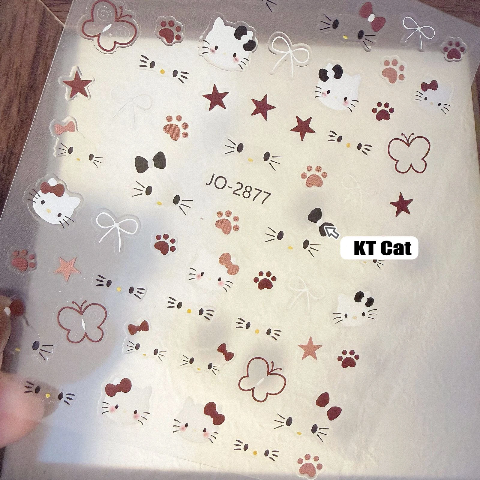 1pcs Christmas Kawaii Cartoon Cute Hello Kitty Nail Art Sticker Muilt-Expression KT Cat Nail Decal Self-Adhesive Cute Cat Slider