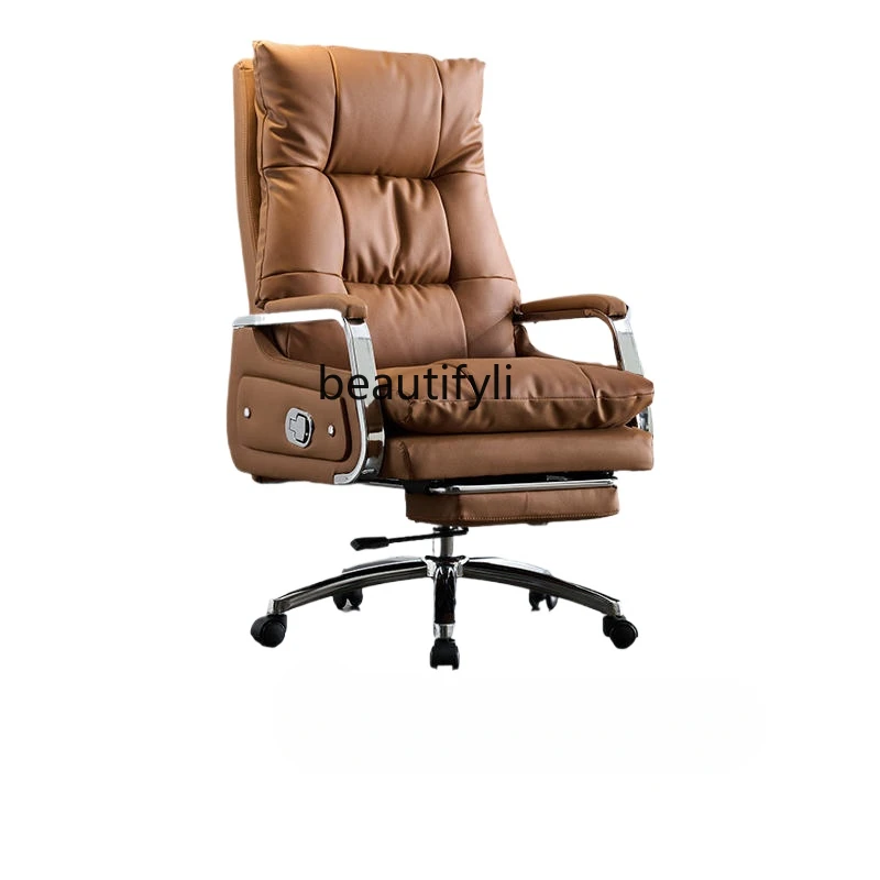 

Genuine Leather Computer Home Boss Comfortable Long-Sitting Office Desk Chair Office Desk Chair