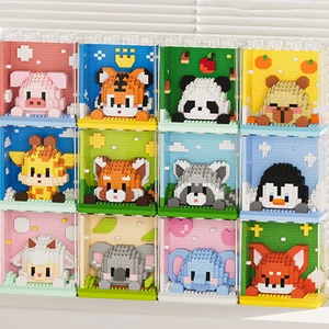 Nuevos animales lindos panda jirafa tigre zorro conejillo de indias cordero koala pingüin bloques de construcción kit de niña ladrillos modelo niños juguete niños 8 mejores ventas Fox lego - №8