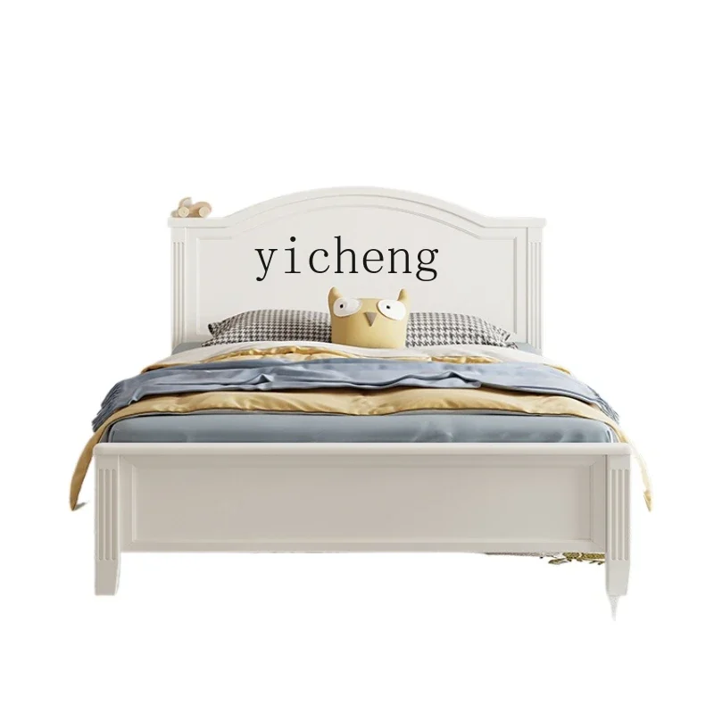 

ZC Solid Wood Children's Bed Boys' Room Girls' Princess 1.5 M Children 1.2 M Single White