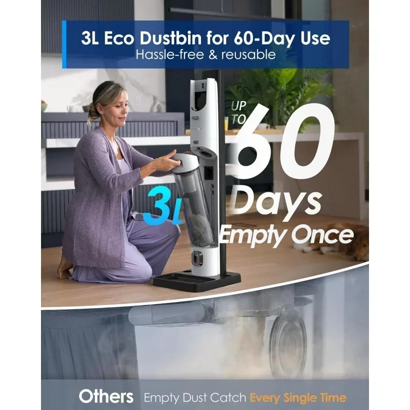 DD2TTinecoes Pure ONE Station เครื่องทําความสะอาดไร้สายพร้อมฐานฝุ่นอัตโนมัติ 3 ลิตร, เครื่องดูดฝุ่นแบบแท่งอัจฉริยะดูดอันทรงพลัง; น้ําหนักเบา