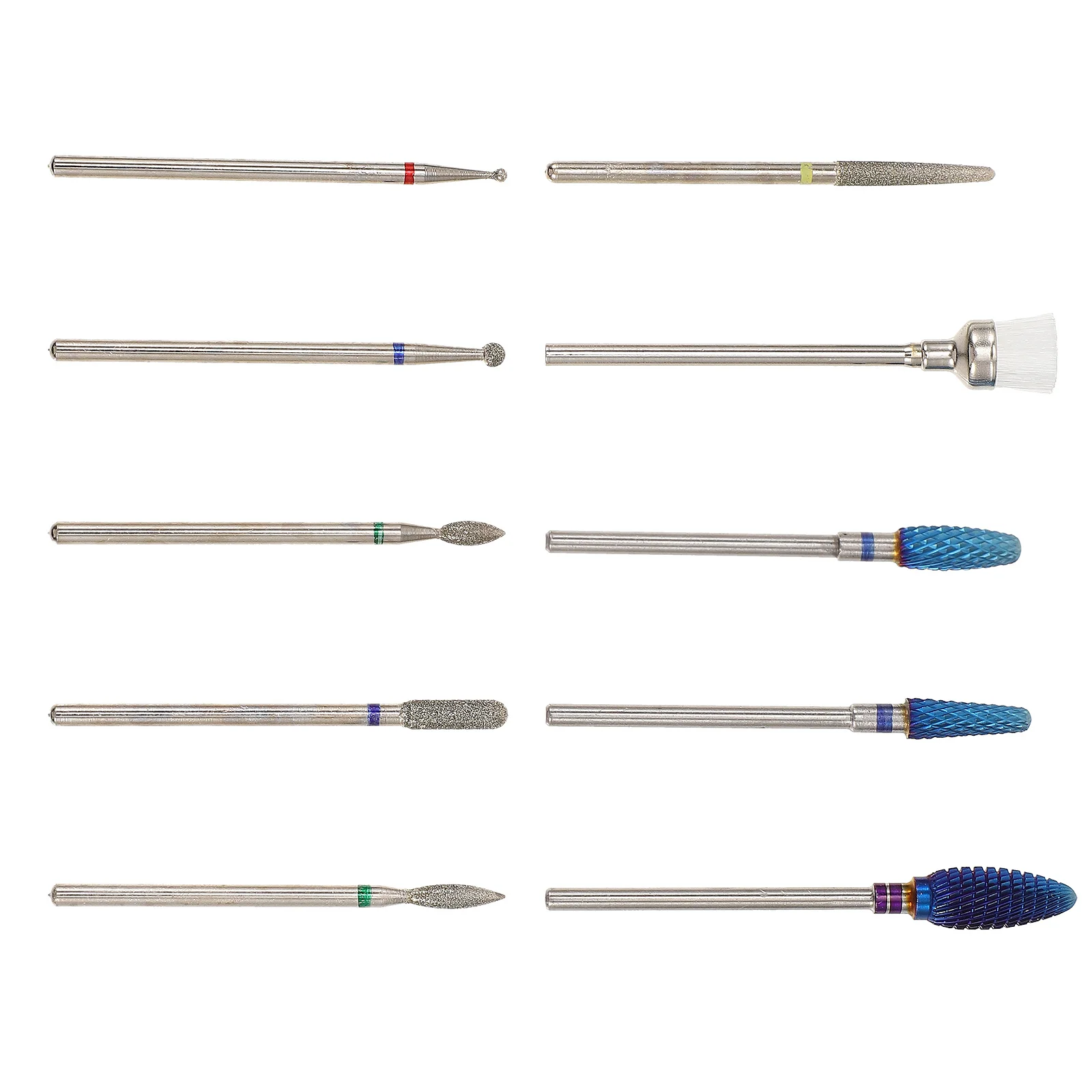 10 pezzi punte da trapano per unghie in metallo duro acciaio al tungsteno manicure cuticola pedicure teste di molatura strumento di lucidatura punte da trapano elettriche