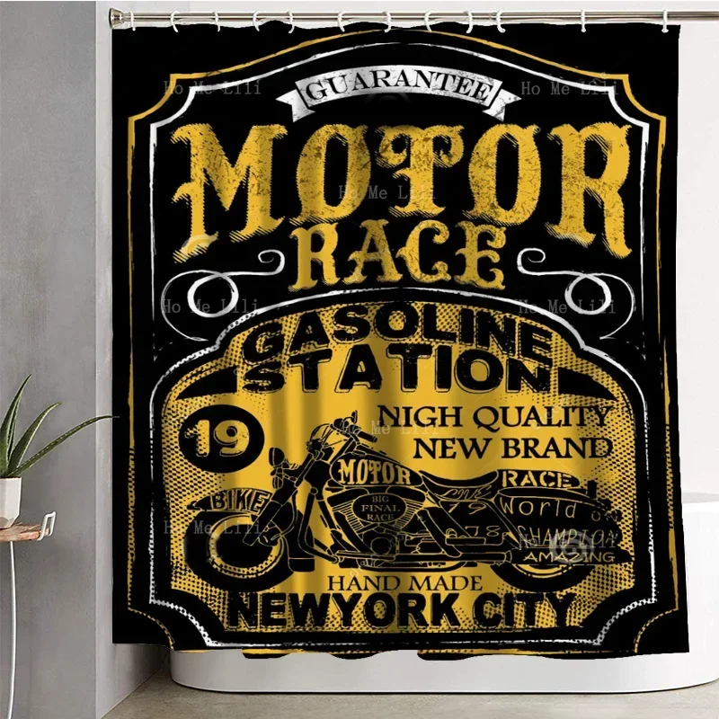 English Alphabet Autocycle A Superbike Racer The Feathers And The Skull Shower Curtain By Ho Me Lili For Bathroom Decor