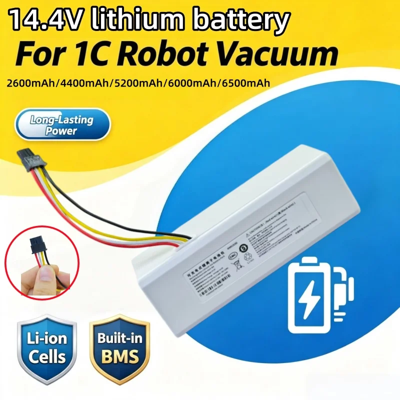 14.4V 2600mAh‑6500mAh 100% New Rechargeable Replacement Battery For Sweeping Robots Vacuum Cleaners Household Spare Battery Pack
