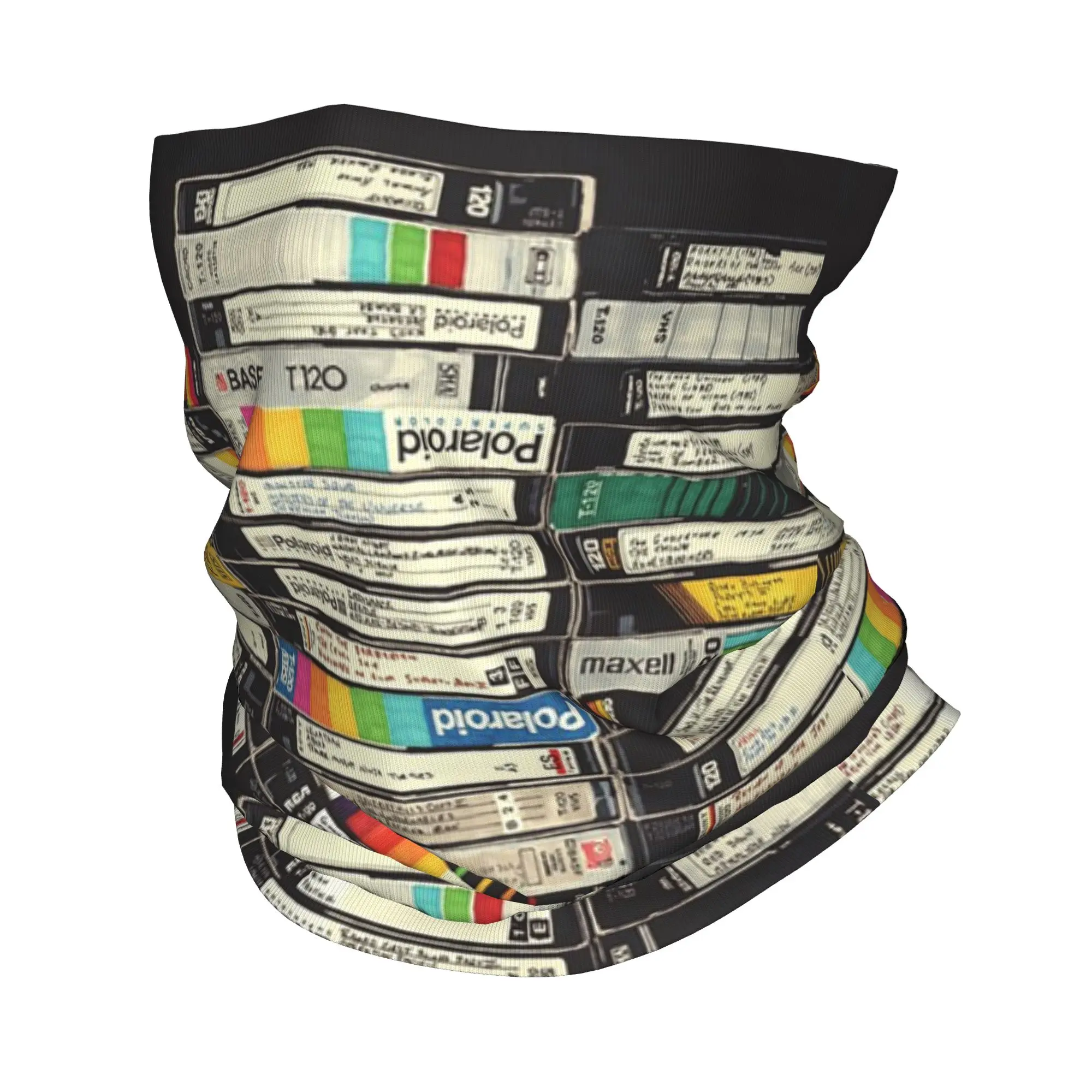 VHS Stack Drawing Bandana Neck Cover Printed Magic Scarf Warm Cycling Scarf Cycling Unisex Adult