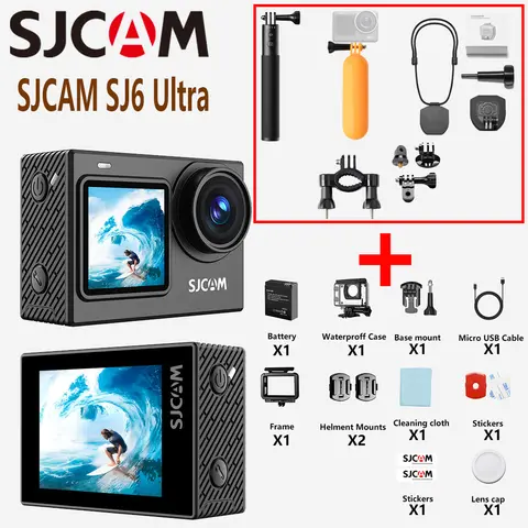 Caméra d'action SJCAM SJ6 Ultra longue portée avec micro sans fil, diffusion en direct, anti-tremblement, 4K 30FPS, enregistrement sans écran, SM 2.