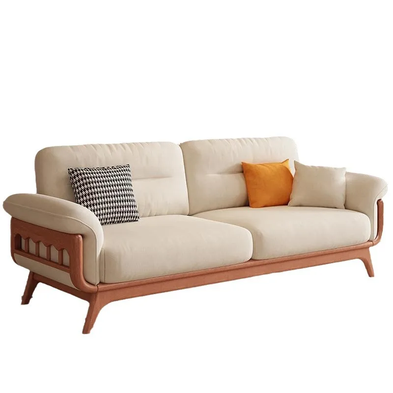 

Cream style solid wood sofa living room, Nordic small household