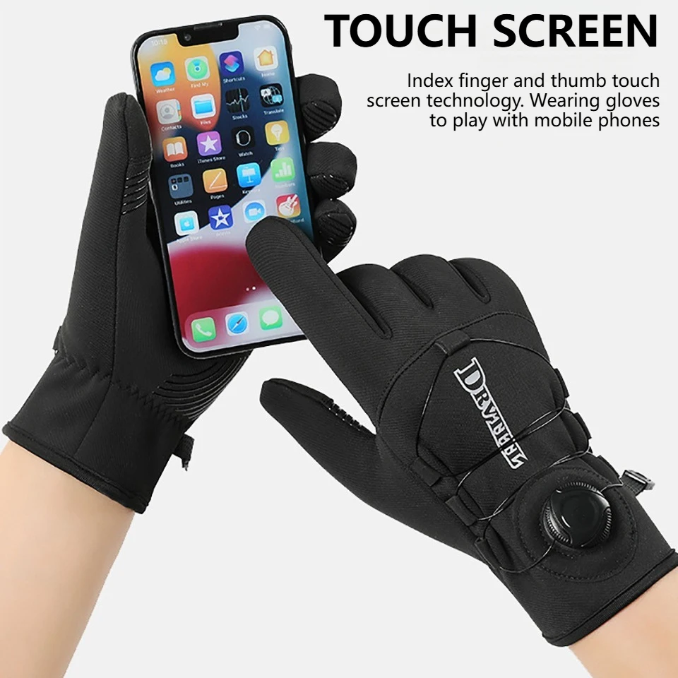GTUBIKE 1 زوج قفازات ركوب الدراجات الشتوية الدافئة مقاوم للماء يندبروف للجنسين مع شاشة تعمل باللمس لركوب الدراجات في الهواء الطلق التزلج الجري Bycicle #5