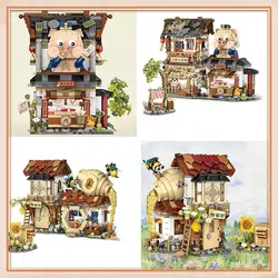 LOZ mini Blocks Building Bricks  Toys Pig Butcher's Shop Honey Workshop Puzzle Home Decor Holiday Gift 1942 1943