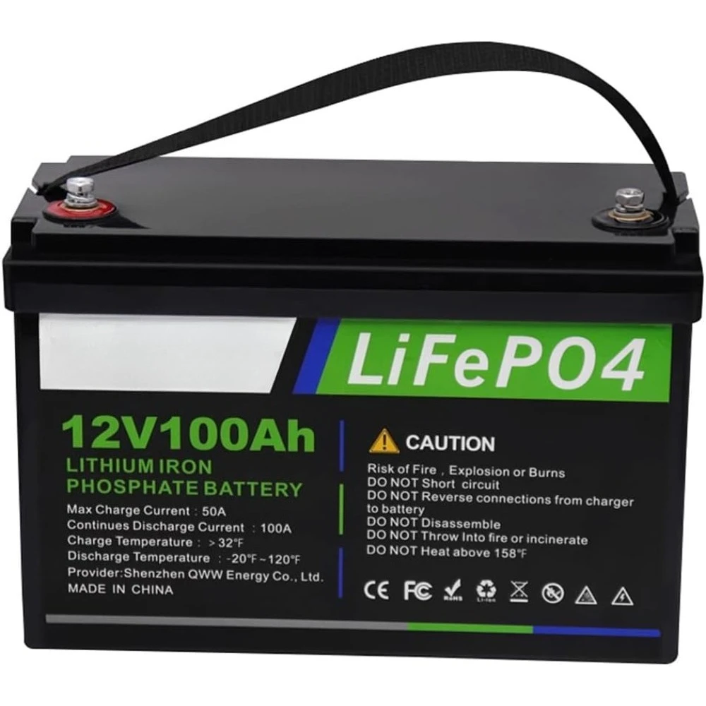 

Аккумулятор LiFePo4 12V100AH, глубокие циклы класса A 4000-8000, подходит для большинства комплектов