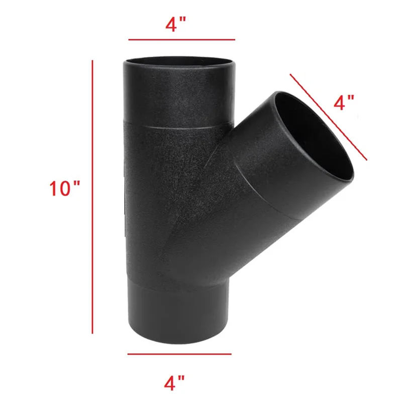 AT05-4" Y-Fitting Dust Collection Extraction Hose Connector 4 Inch Dust Collection Hose Connector For Dust Collection System
