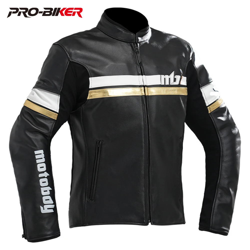 

Men's Motorcycle Riding Leather Jacket Four Seasons General Purpose Motorcycle Riding Vintage Casual Leather Rider Jacket
