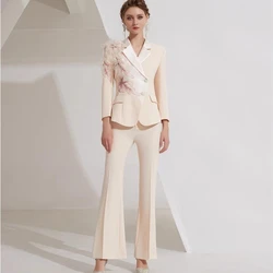 new spring autumn Fashion Banquet Moderator brand female women girls coat pants sets suits clothing