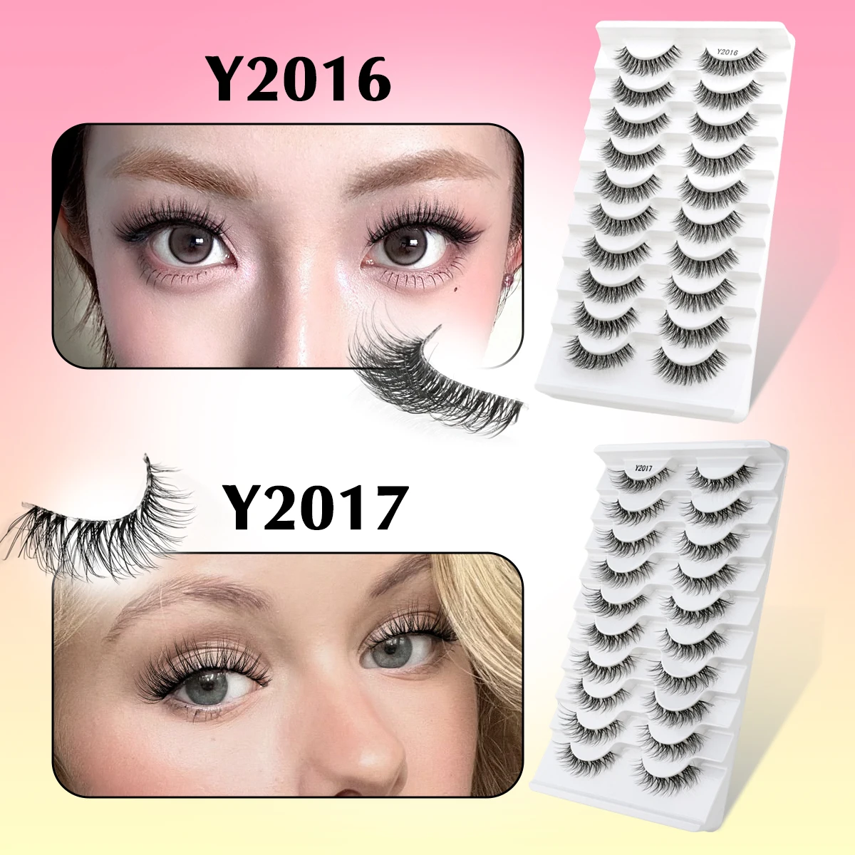 3/10 Pairs Natural Eyelash Extension Hand Made False Lashes Fluffy Fake Half Lashes Soft 3D Mink Lashes Makeup Faux Cilios Tools