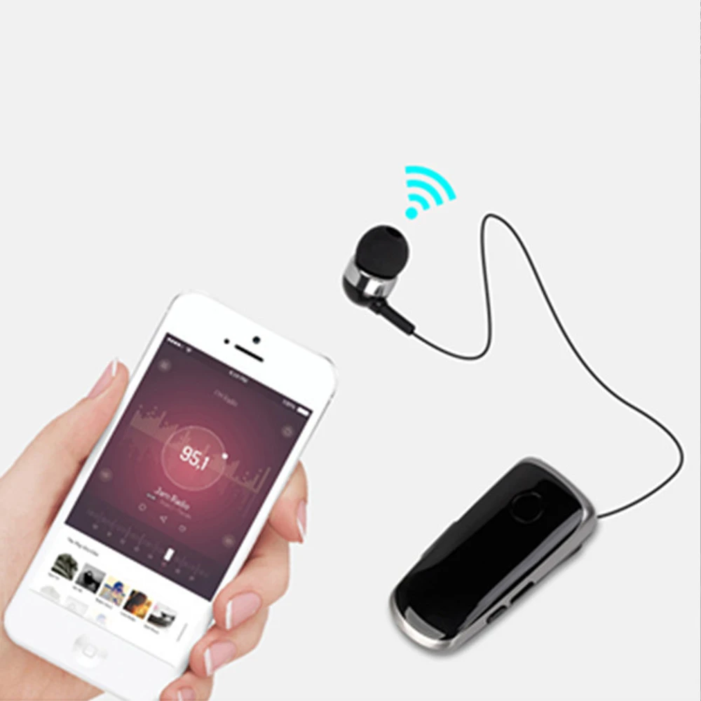 Portable K39 Wireless Bluetooth Headset Earbuds with Microphone CSR Chip In-Ear Vibrating Alert Wear Clip Hands Free Earphones