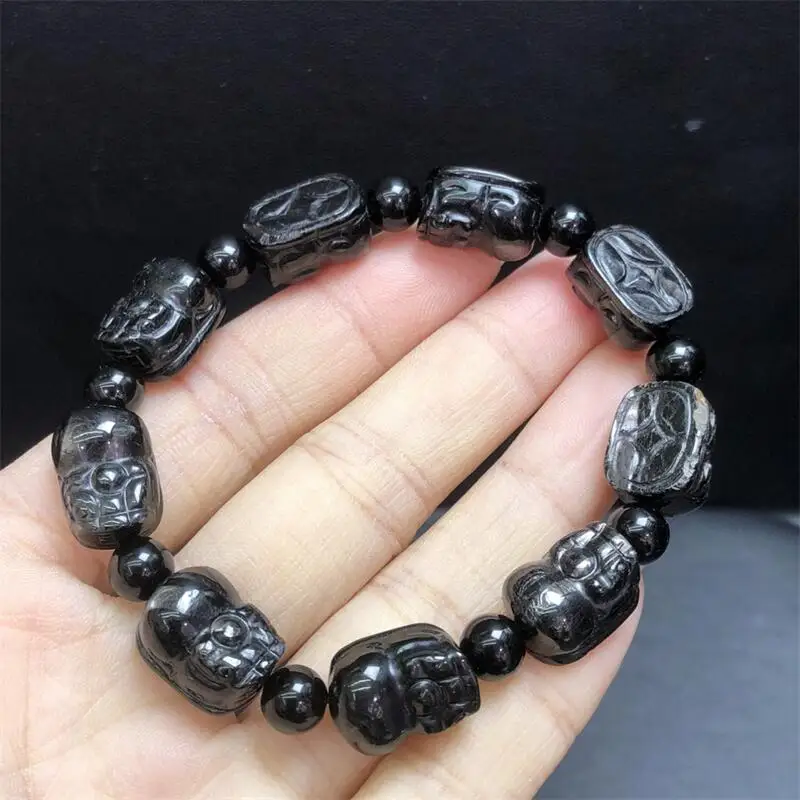 

Натуральный гиперстренный браслет из бисера Pixiu, женская мода, очаровательный кристалл, целебная энергия, драгоценный камень, ювелирные изделия для йоги, 1 шт., 10X15 мм