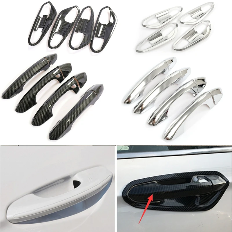 

For Ford Fusion Mondeo 2013-2018 Chrome/Carbon Car Exterior Door Handles Covers Bowl Trim Protection Stickers Accessories