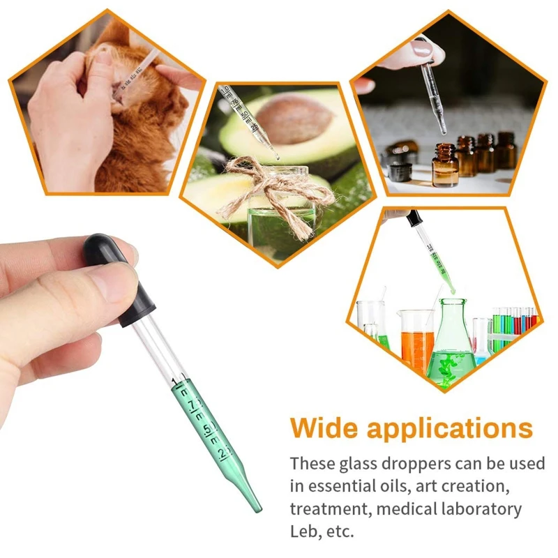 compte-gouttes liquide en verre compte-gouttes médecine réutilisable pour l'huile essentielle médecine liquide