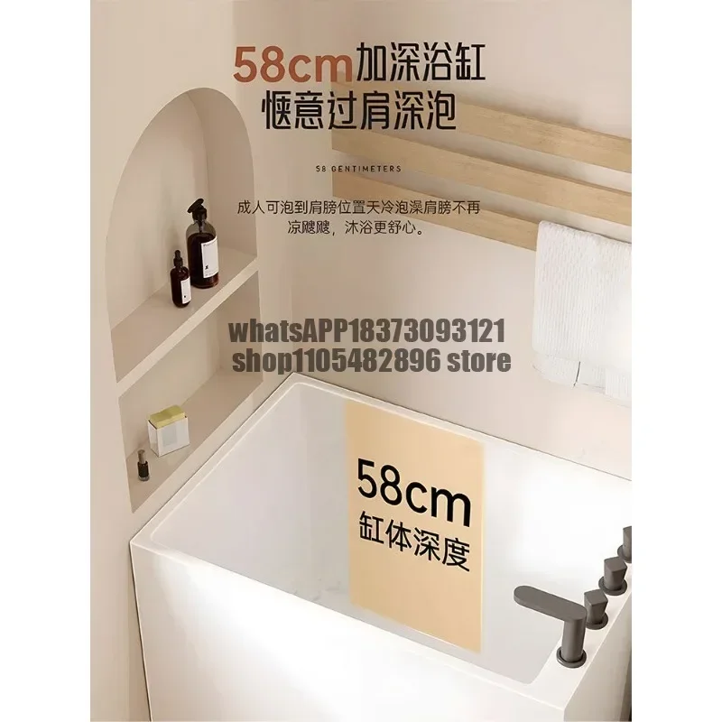 Bathtub No-Installation Acrylic Adult Small Apartment Deep Foam Integrated Mobile Independent Small Square Mini