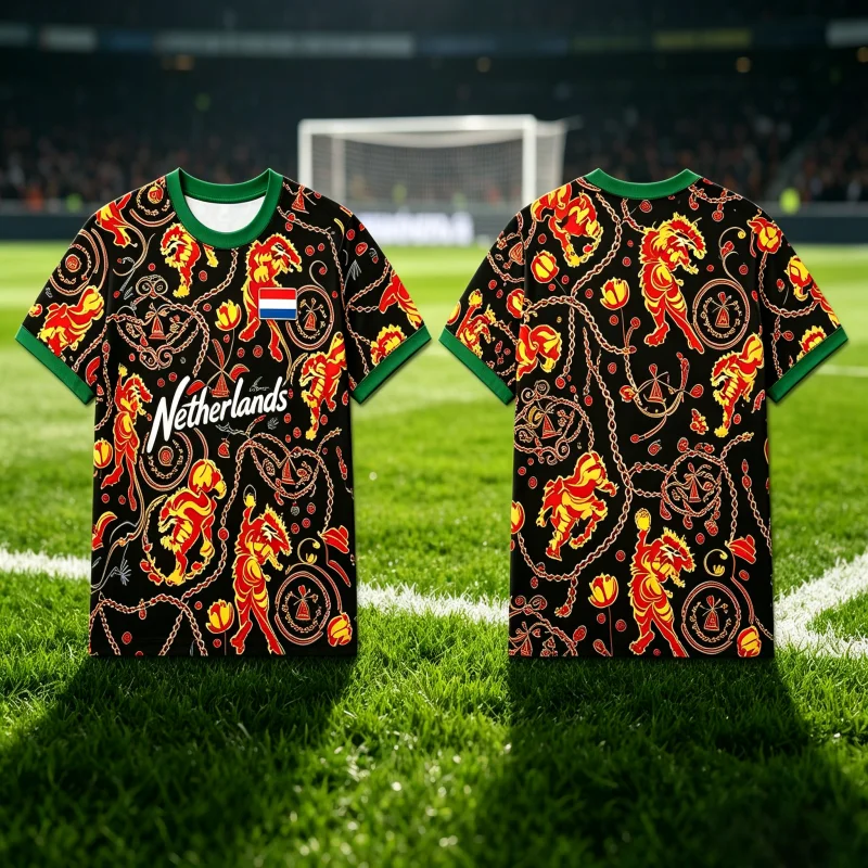 2026 New NETHERLANDS Dutch Lion Soccer Jersey Breathable Football T-shirt Graphic Print Casual Sports Fans Tee Men Quick-dry