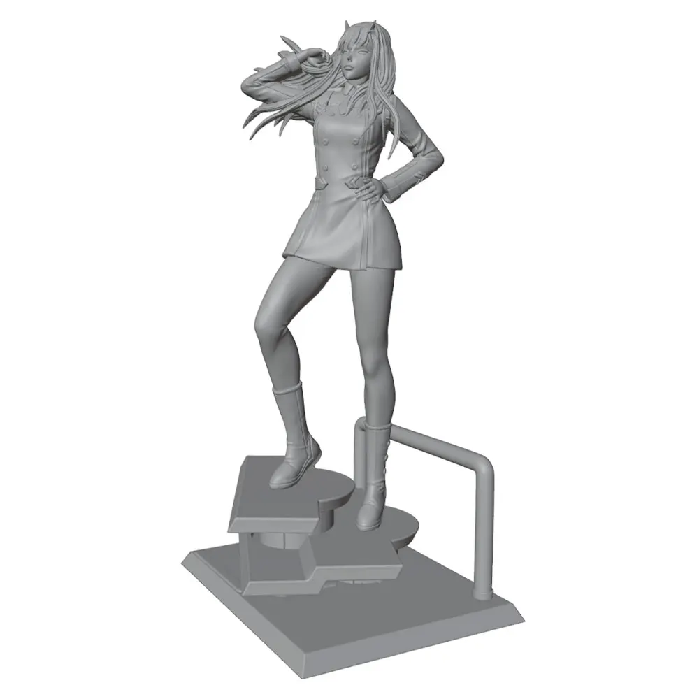 1/24/12/6 Short boots waisted uniform shape, heroic girl image resin model kit, GK mini 3D printed model statue, not colored