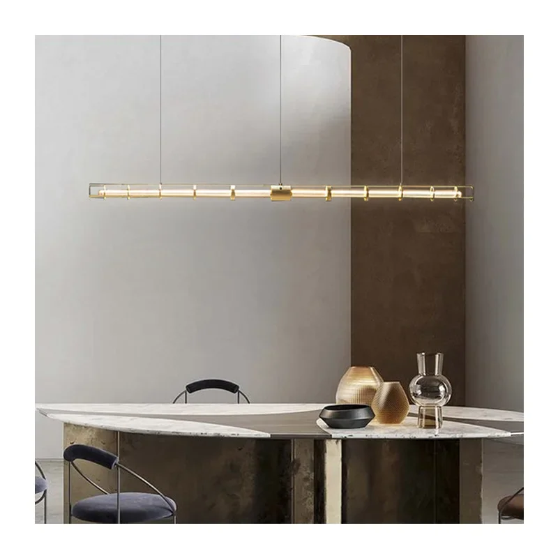 Modern Minimalist Strip Energy-saving Pendant Light Used for Living Room Dining Table Office Coffee Table Home Hanging Lighting