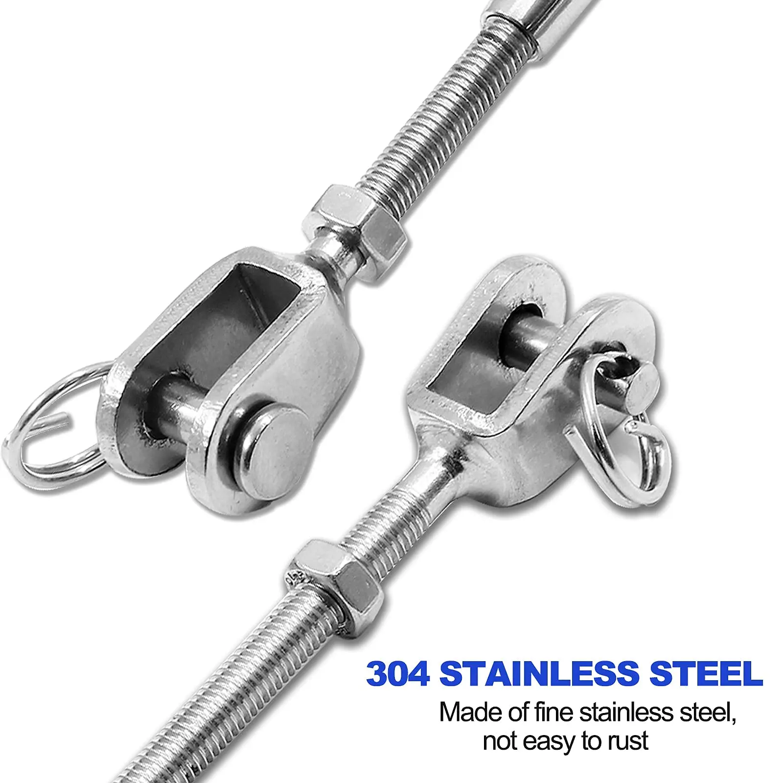 1pcs Turnbuckle 304 Stainless Steel Jaw And Jaw Turnbuckle Rigging Screw M5 M6 M8 M10 M12 M16 M20 Closed Body Turnbuckle Jaw