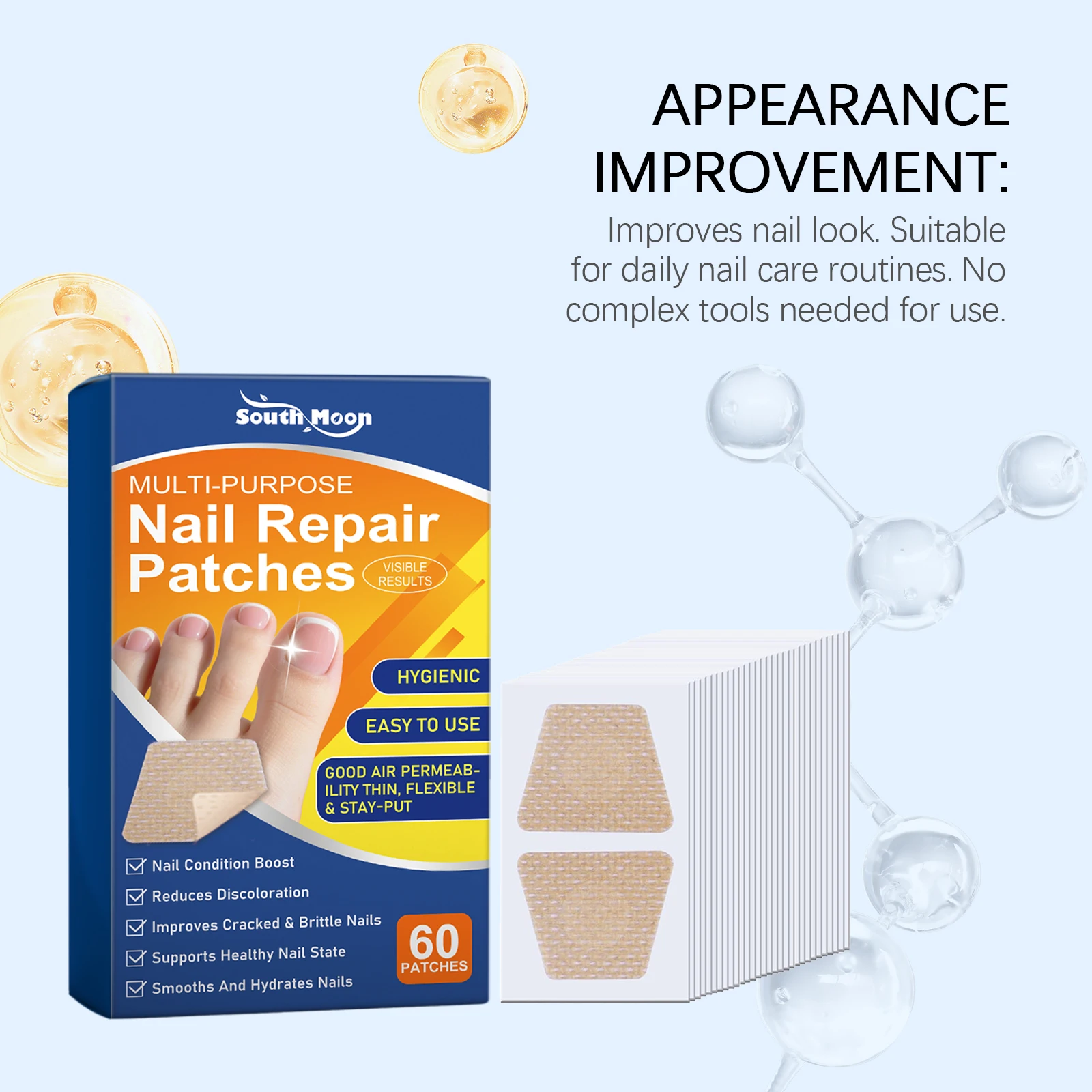 Nail Repair Patch Nail Brittle Crack Repair Alleviate Yellow Toenail Condition Nail Ingrown Correction Smooth Rough Nail Surface